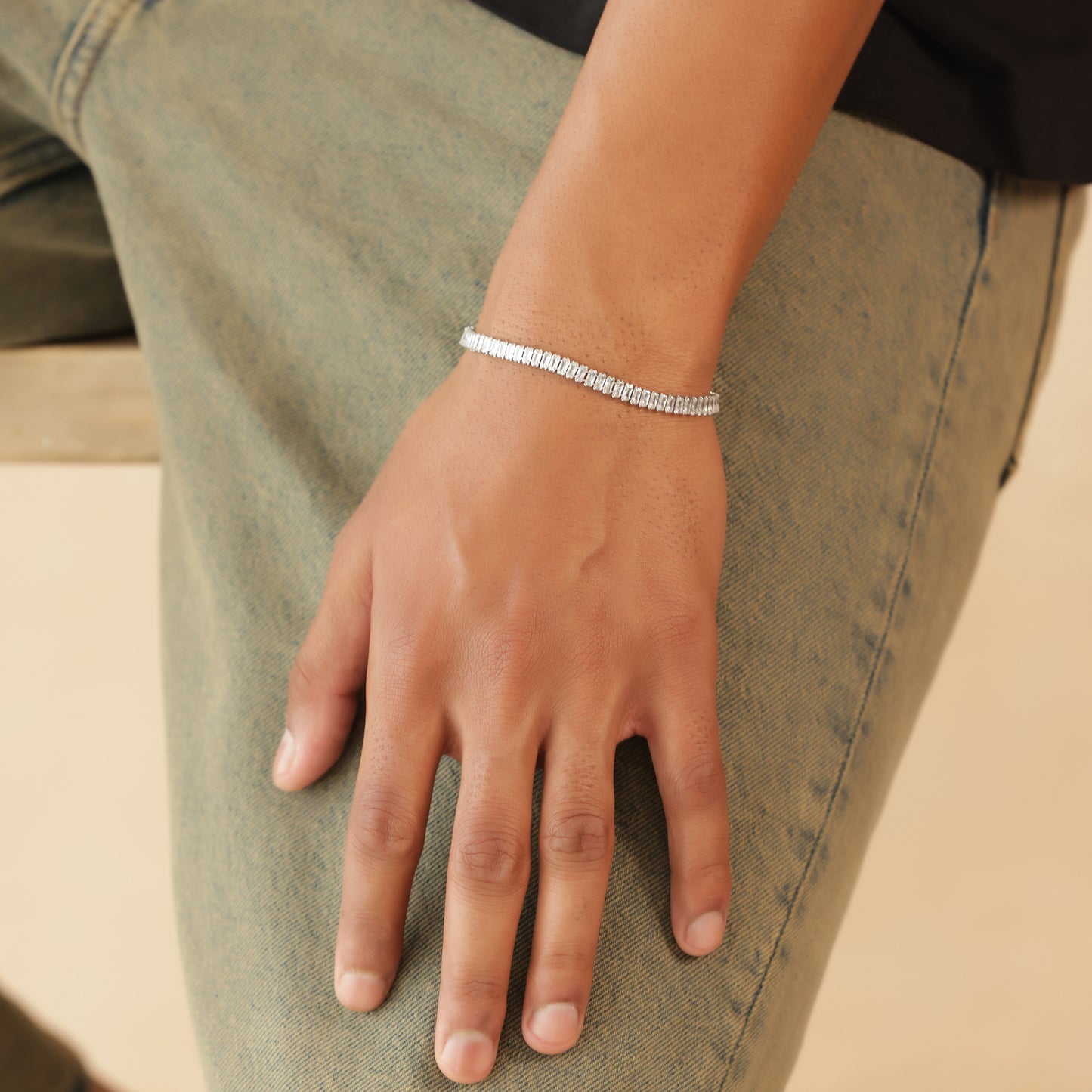 5mm White Silver-Plated Tennis Bracelet