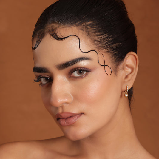 Chic Crystal Heart Hoop Earrings