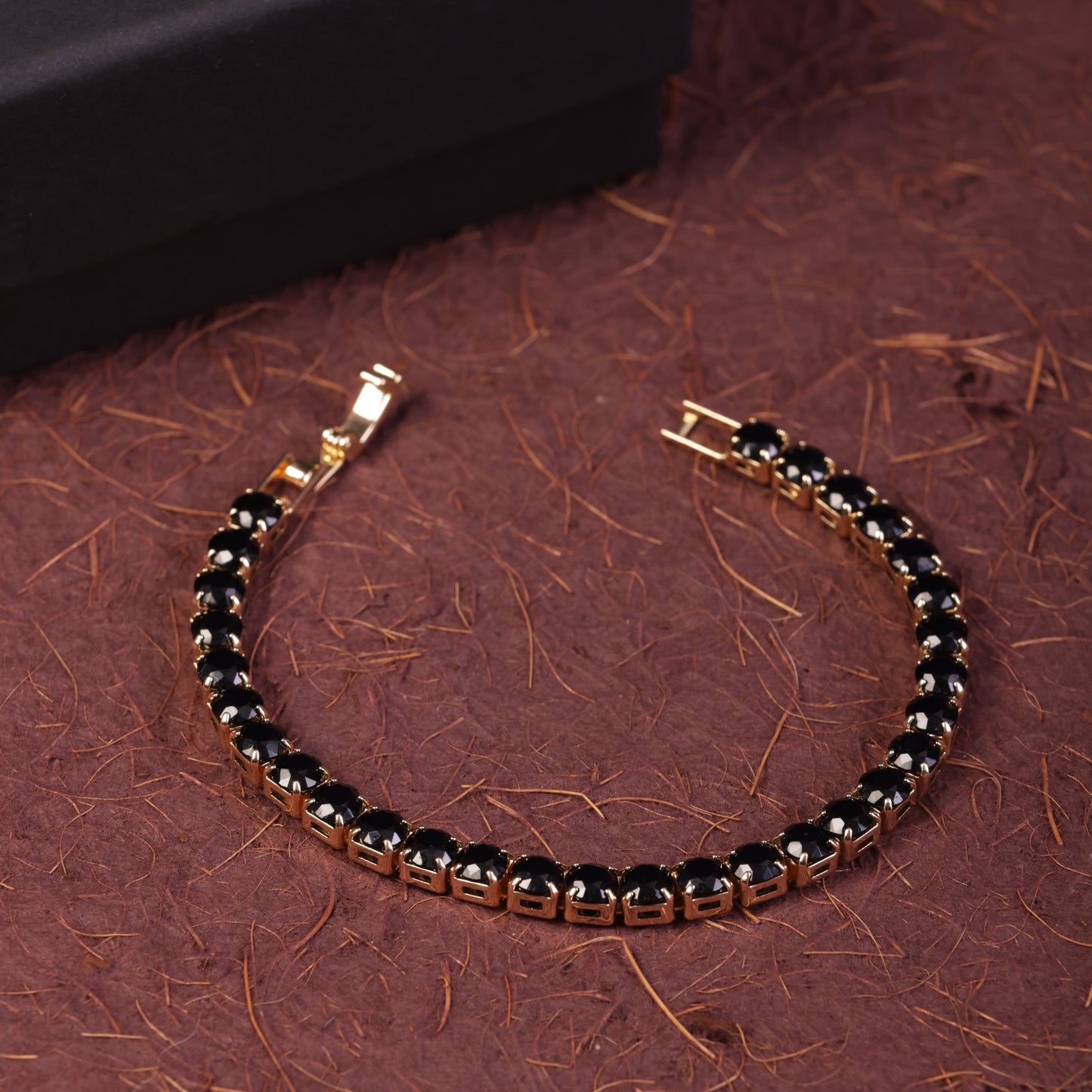 5mm Black Gold-Plated Tennis Bracelet