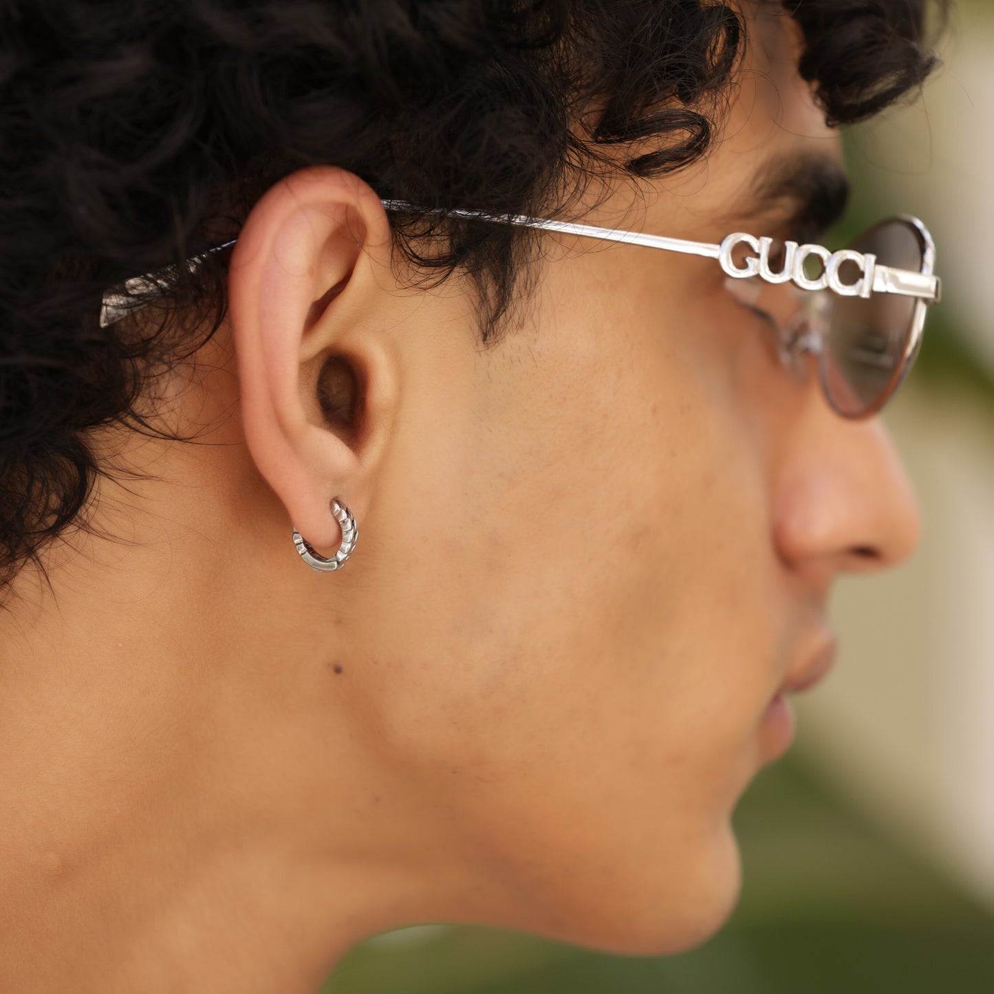Rock Hoop Earrings - Non-Pierced