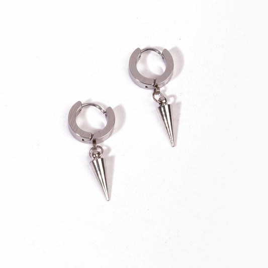 Spike Hoop Earrings - Pierced