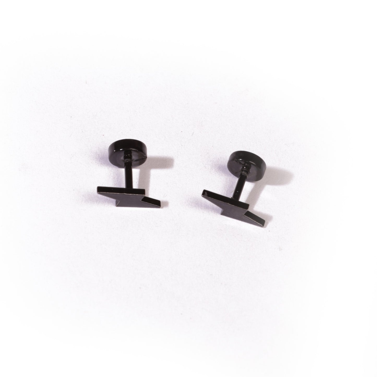 Black Thunder Stud Earrings - Pierced
