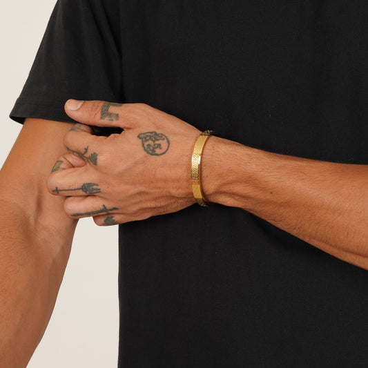 Halo Gold-Plated Kada Bracelet