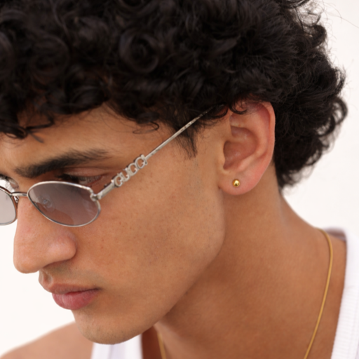 Gold Ball Stud Earrings - Pierced