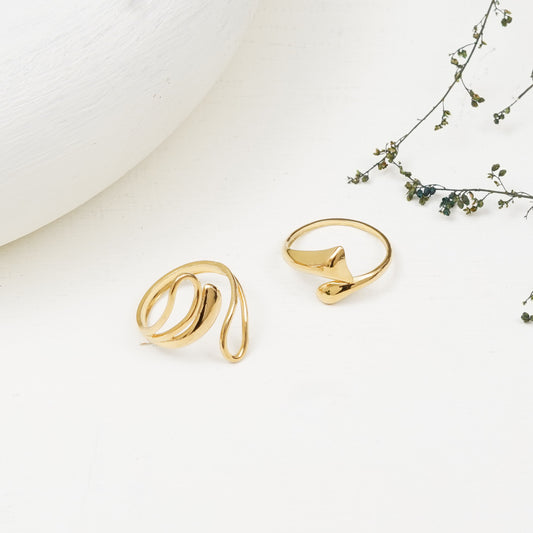 Lily Set Of Two Gold-Plated Rings