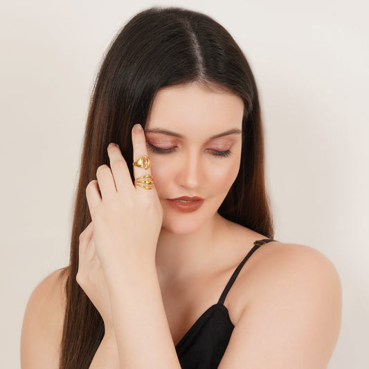 Olivia Set Of Two Gold-Plated Rings