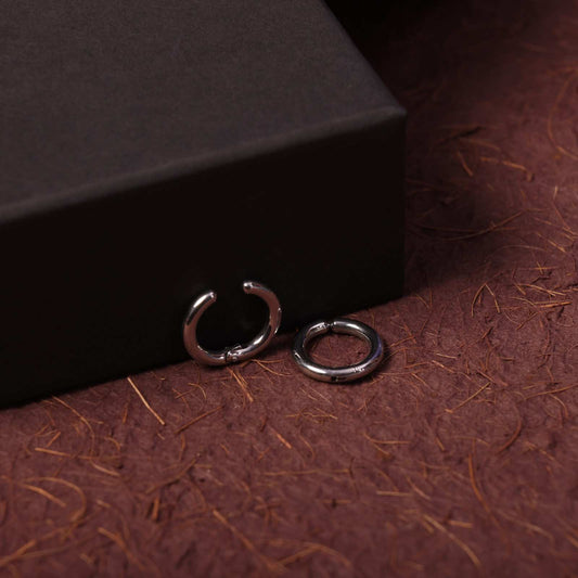 Silver Hoop Earrings - Non-Pierced