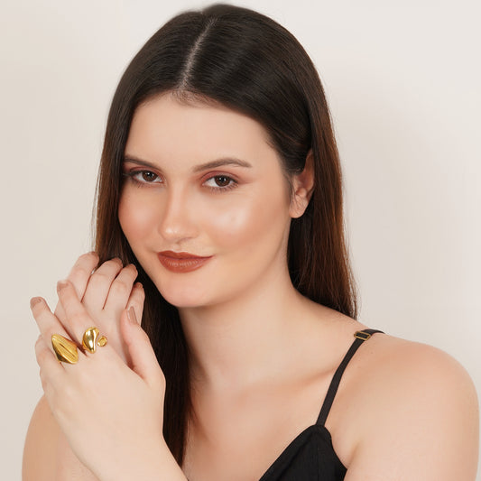 Lira Set Of Two Gold-Plated Rings