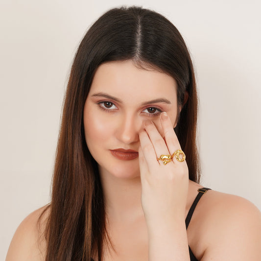 Elma Set Of Two Gold-Plated Rings