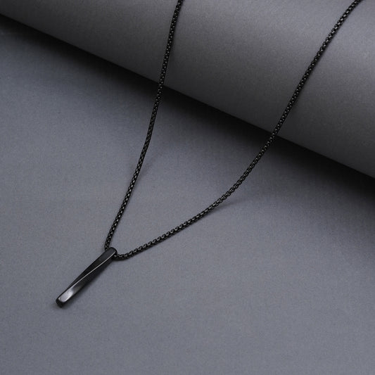 Black Bar Pendant With Chain