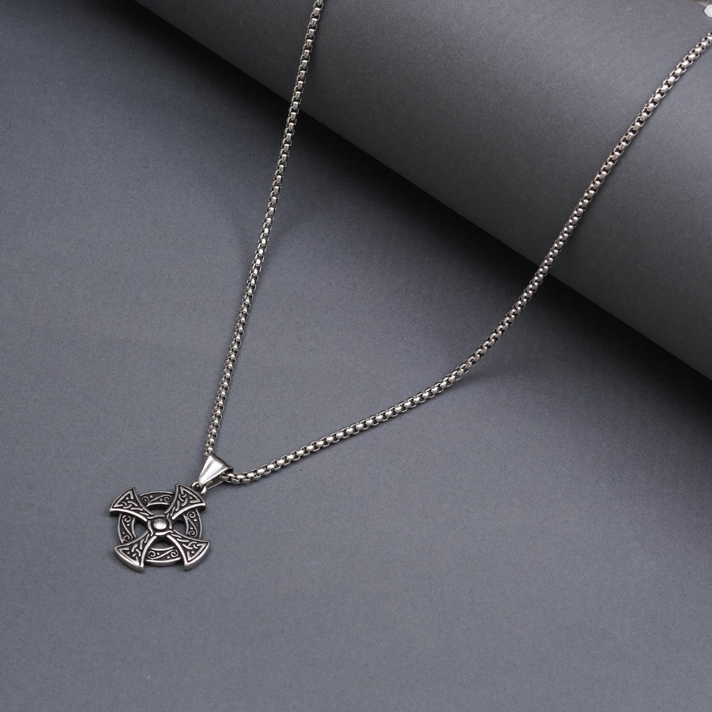 Viking Cross Pendant With Chain