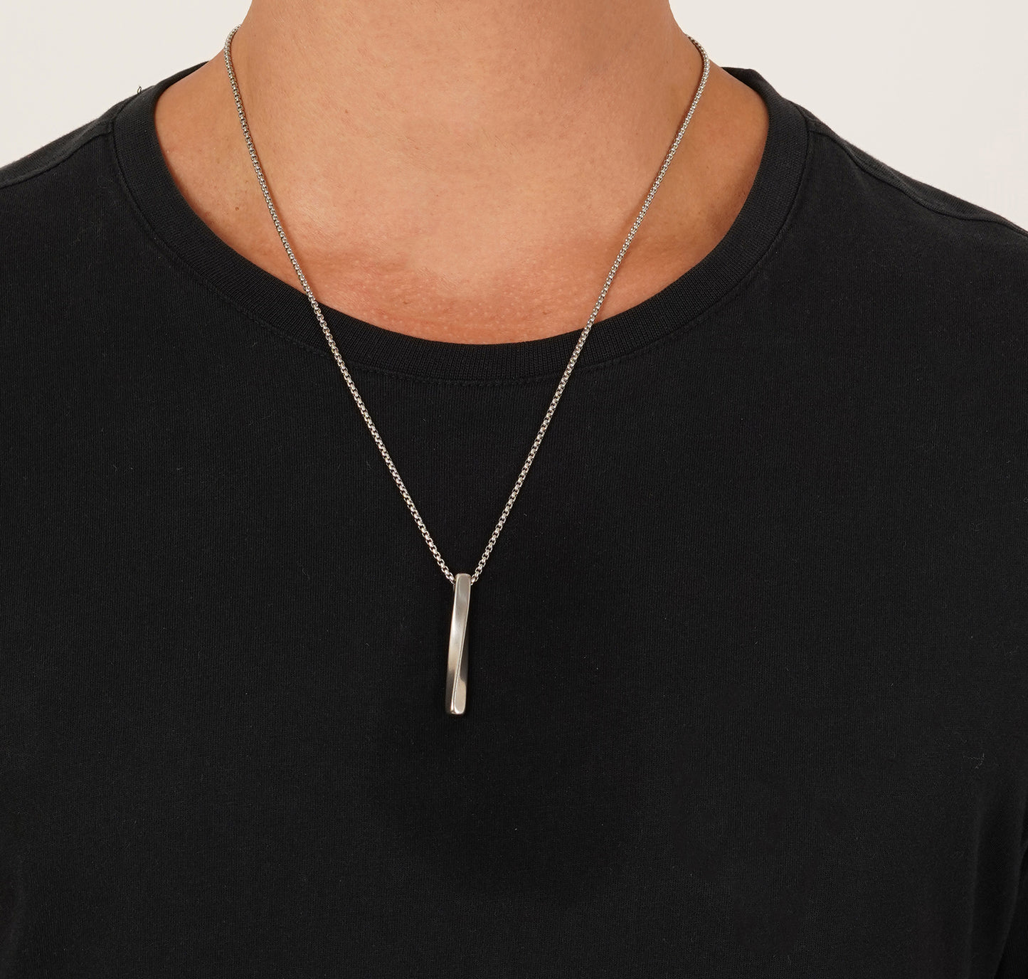 Silver Bar Pendant With Chain