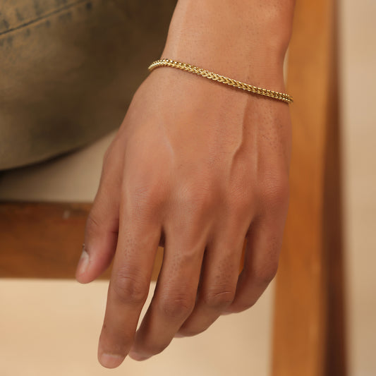 Micro 3 mm Gold-Plated Link Chain Bracelet