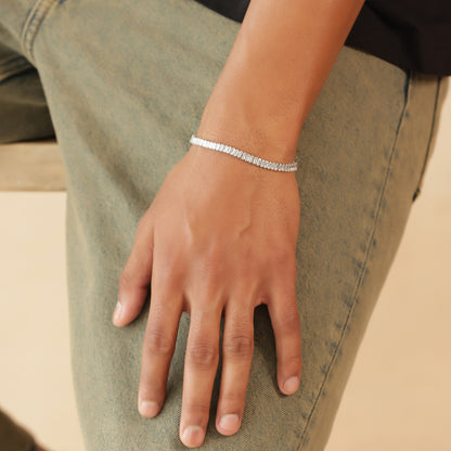 5mm White Silver-Plated Tennis Bracelet