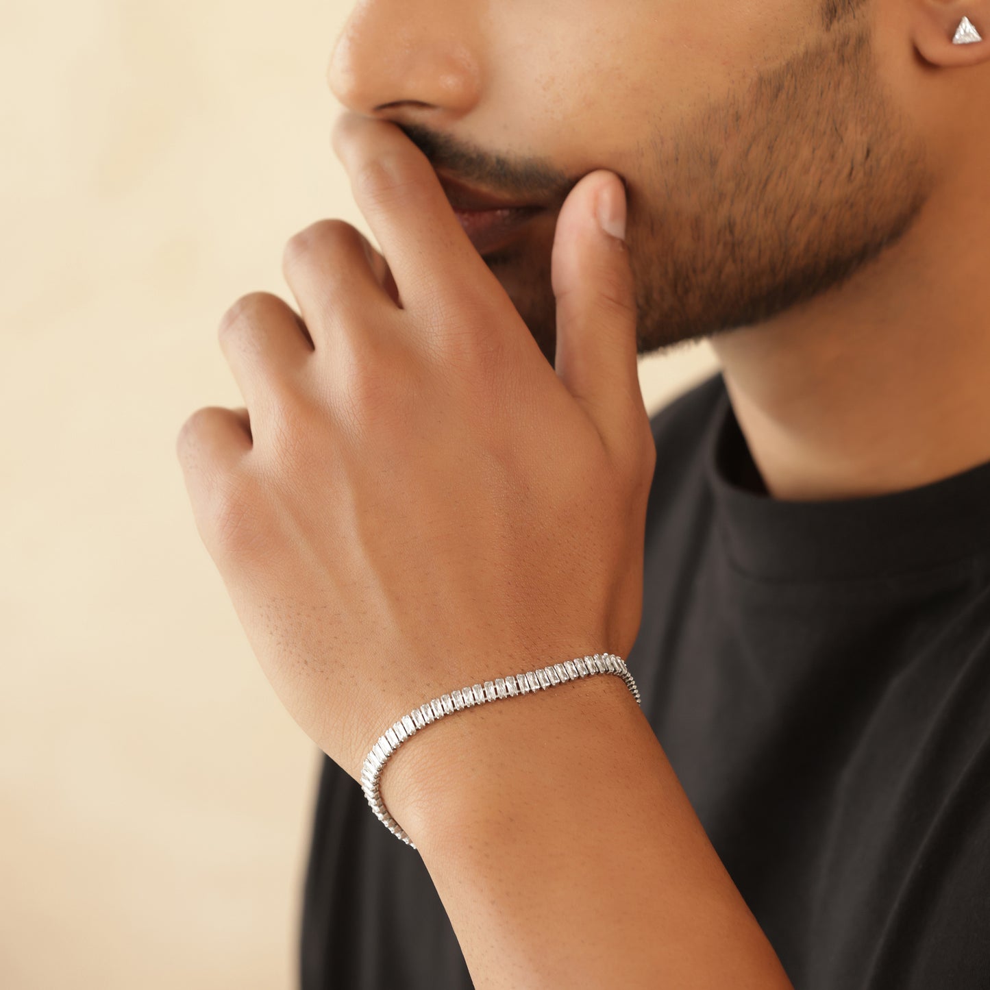 5mm White Silver-Plated Tennis Bracelet