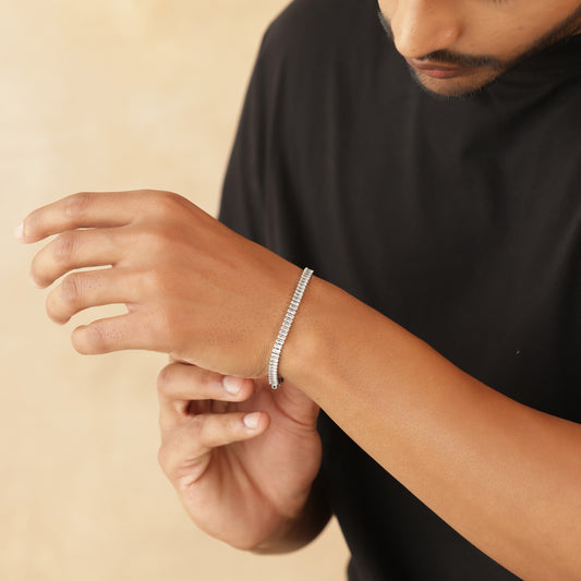 5mm White Silver-Plated Tennis Bracelet