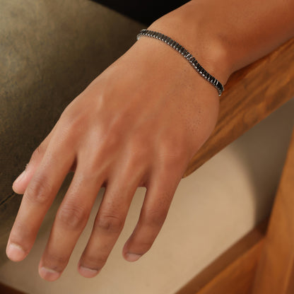 5mm Black Silver-Plated Tennis Bracelet