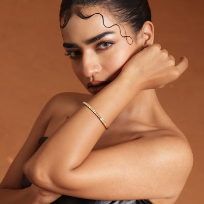 Zia 18K Gold Plated Sqaure Cut Bracelet