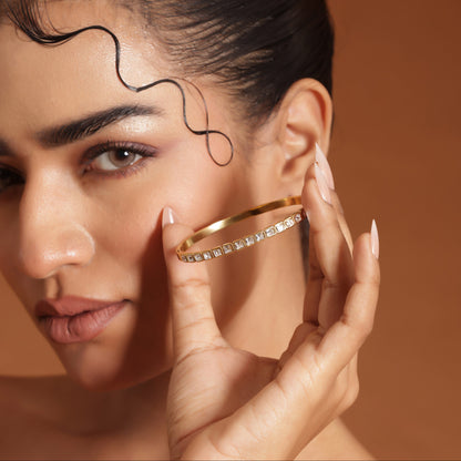 Zia 18K Gold Plated Sqaure Cut Bracelet