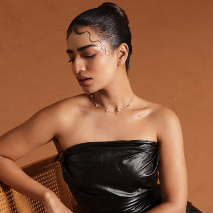 Sparkling Clover Neck Chain Pendant