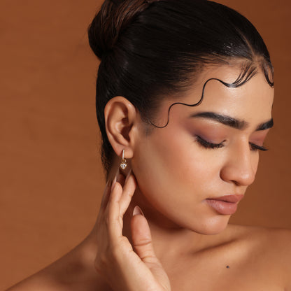 Chic Crystal Heart Hoop Earrings