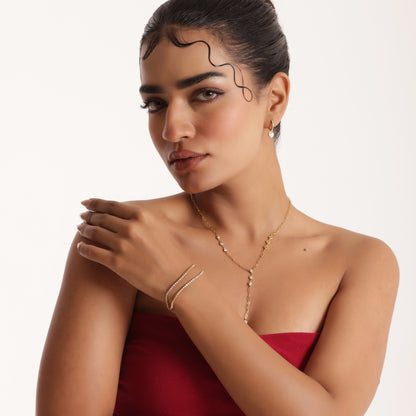 Sparkling Stone Y-Chain Necklace