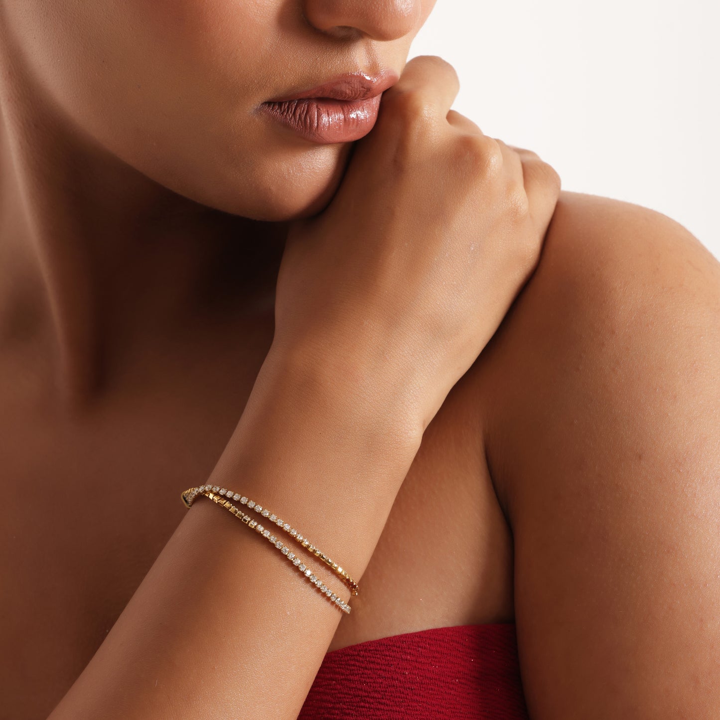 Sparking Double Layer Chain Bracelet