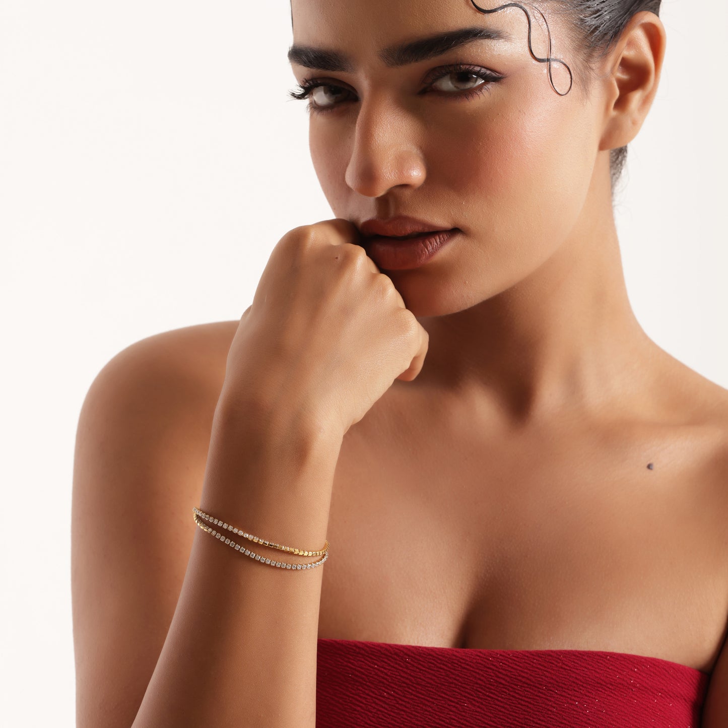 Sparking Double Layer Chain Bracelet