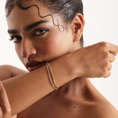 Sparking Double Layer Chain Bracelet