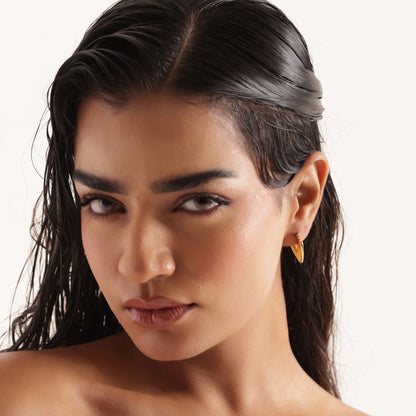 Fira's Gold-Plated Heart Hoop Earrings