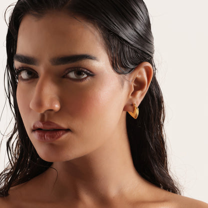 Fira's Gold-Plated Heart Hoop Earrings