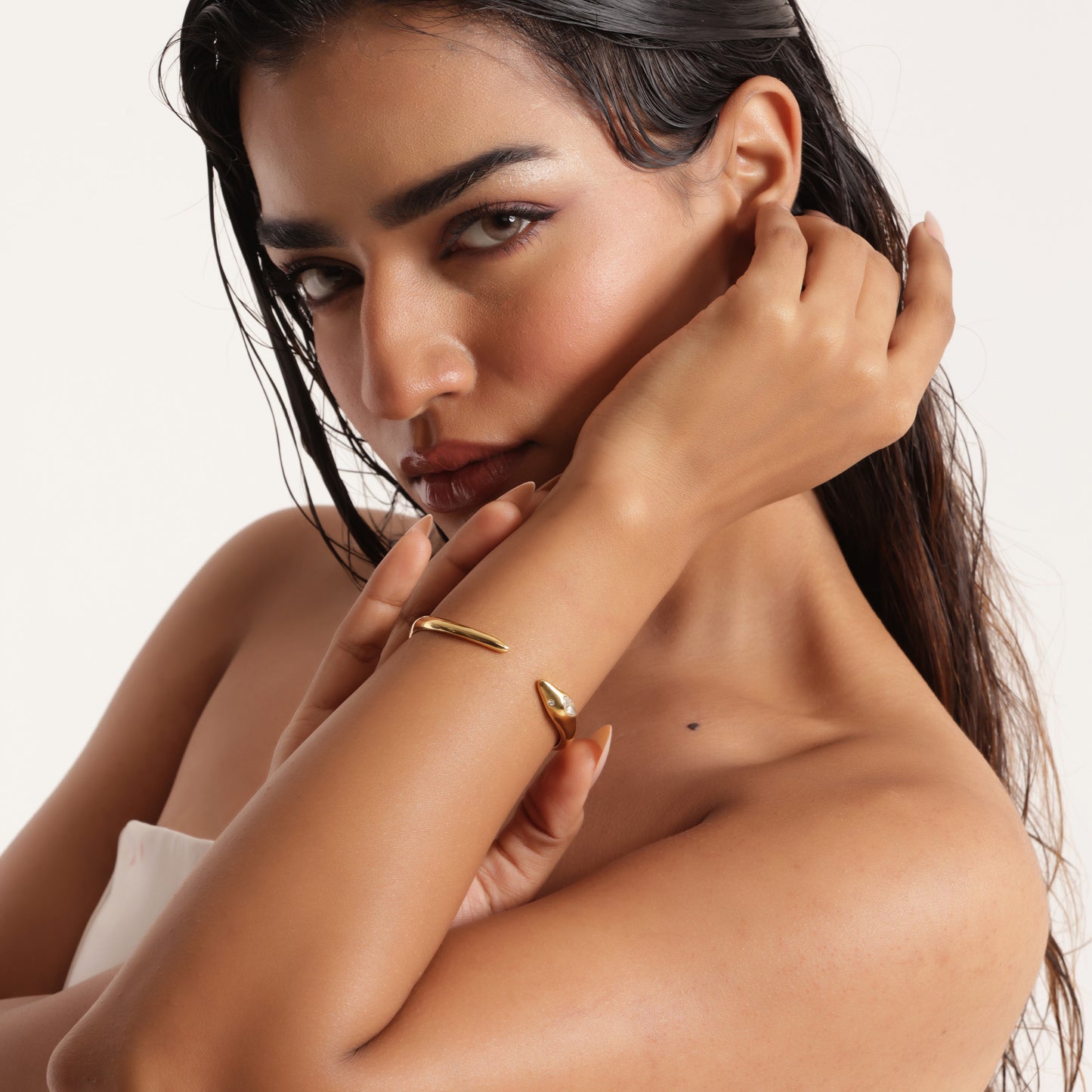 Sara 18K Gold-Plated Snake Bracelet