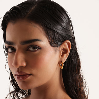 Tira's Gold-Plated Twisted Hoop Earrings