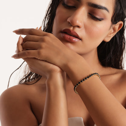 5mm Black Gold-Plated Tennis Bracelet