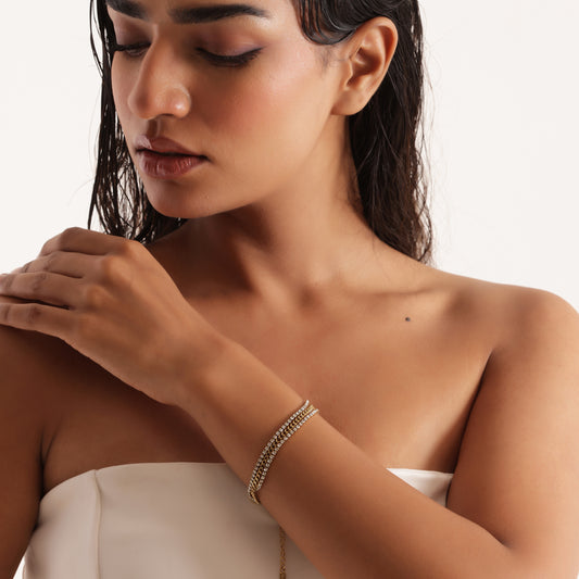 Sparking Triple Layer Chain Bracelet