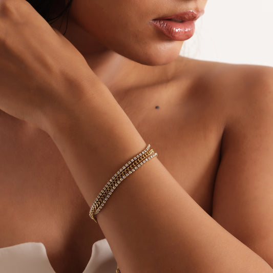 Sparking Triple Layer Chain Bracelet