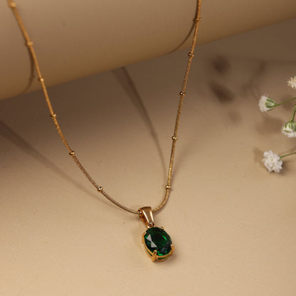 Green Oval Necklace