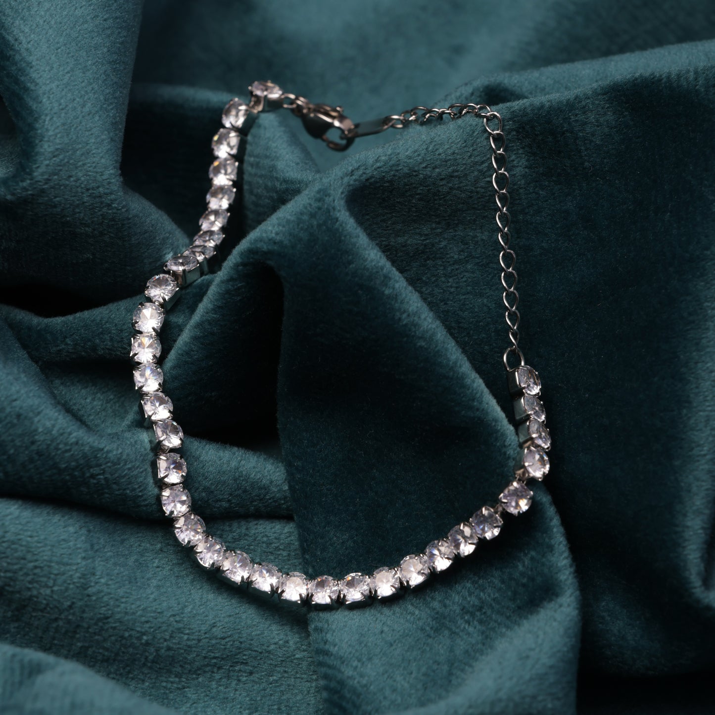 3mm Silver-Plated Round Tennis Bracelet