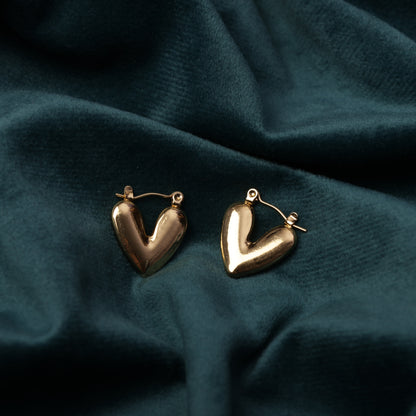 Fira's Gold-Plated Heart Hoop Earrings