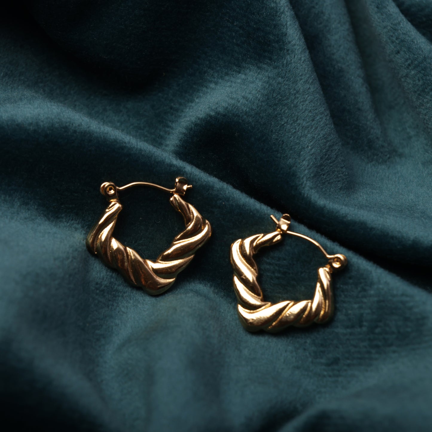 Tira's Gold-Plated Twisted Hoop Earrings