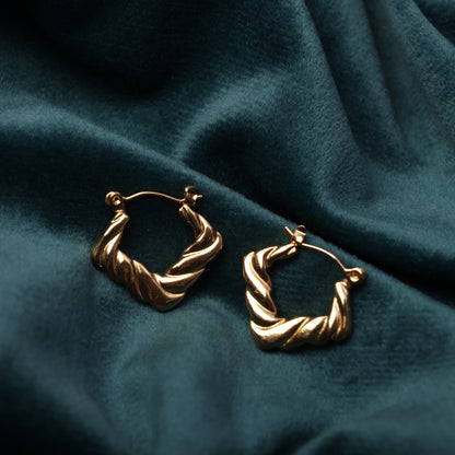 Tira's Gold-Plated Twisted Hoop Earrings