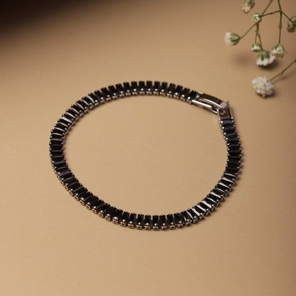 5mm Black Silver-Plated Tennis Bracelet