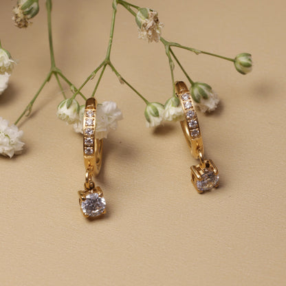 Noah Crystal Minimal Hoop Earrings