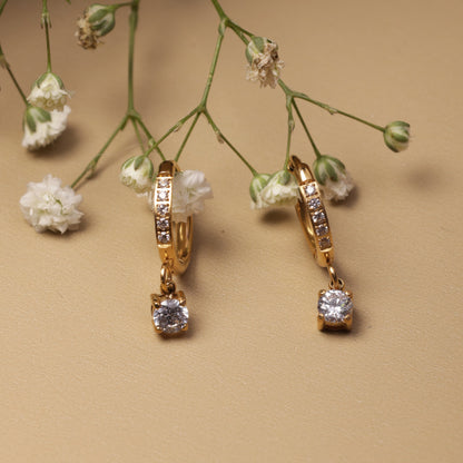 Noah Crystal Minimal Hoop Earrings