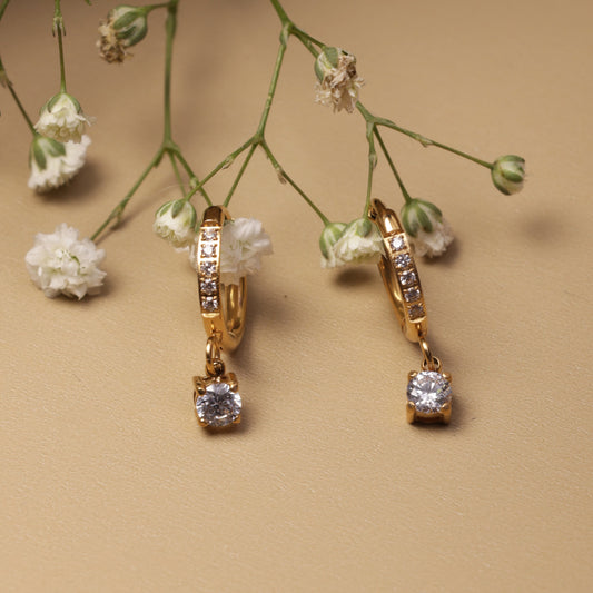 Noah Crystal Minimal Hoop Earrings