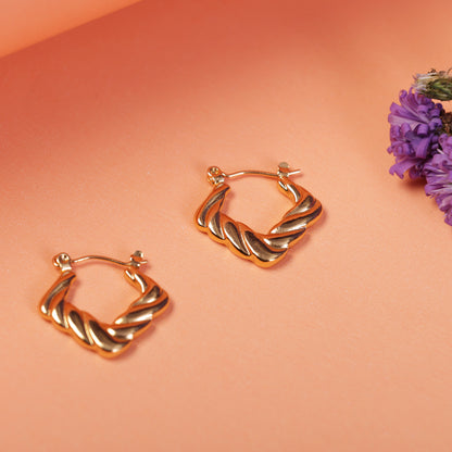 Tira's Gold-Plated Twisted Hoop Earrings