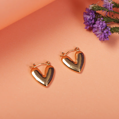 Fira's Gold-Plated Heart Hoop Earrings
