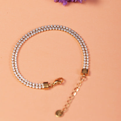 Sparking Double Layer Chain Bracelet