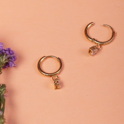 Chic Crystal Heart Hoop Earrings