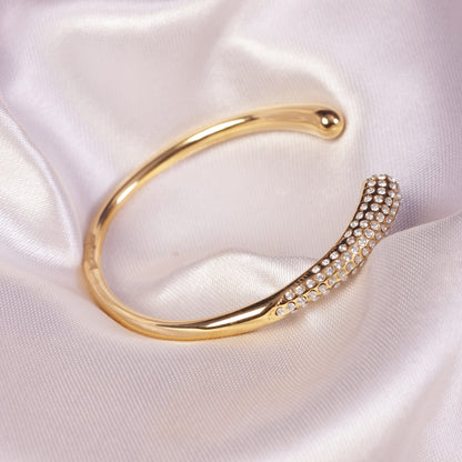 Viny 18K Gold Plated CZ Cuff Bracelet